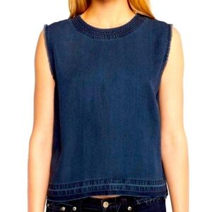 Rag & Bone Jean Blue Sleeveless Top
